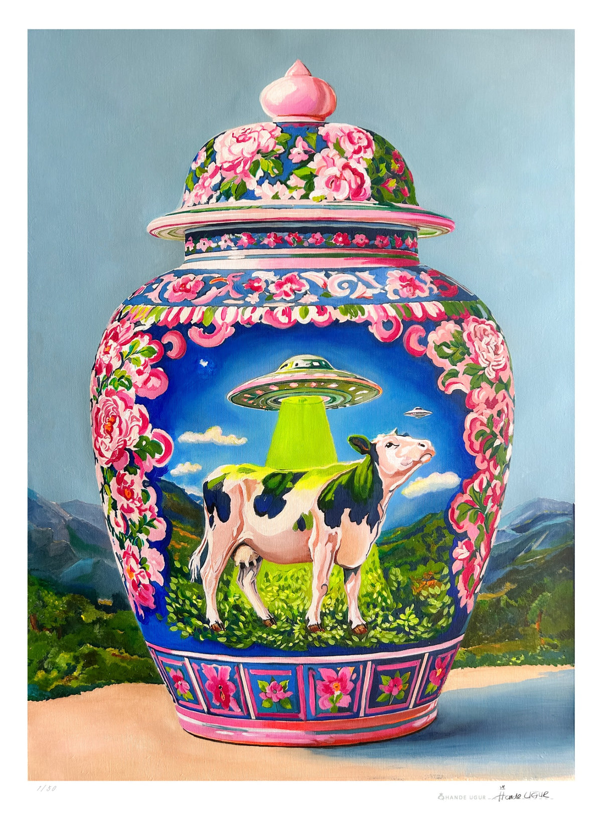 First Contact, Country Edition acrylic painting by Hande Ugur